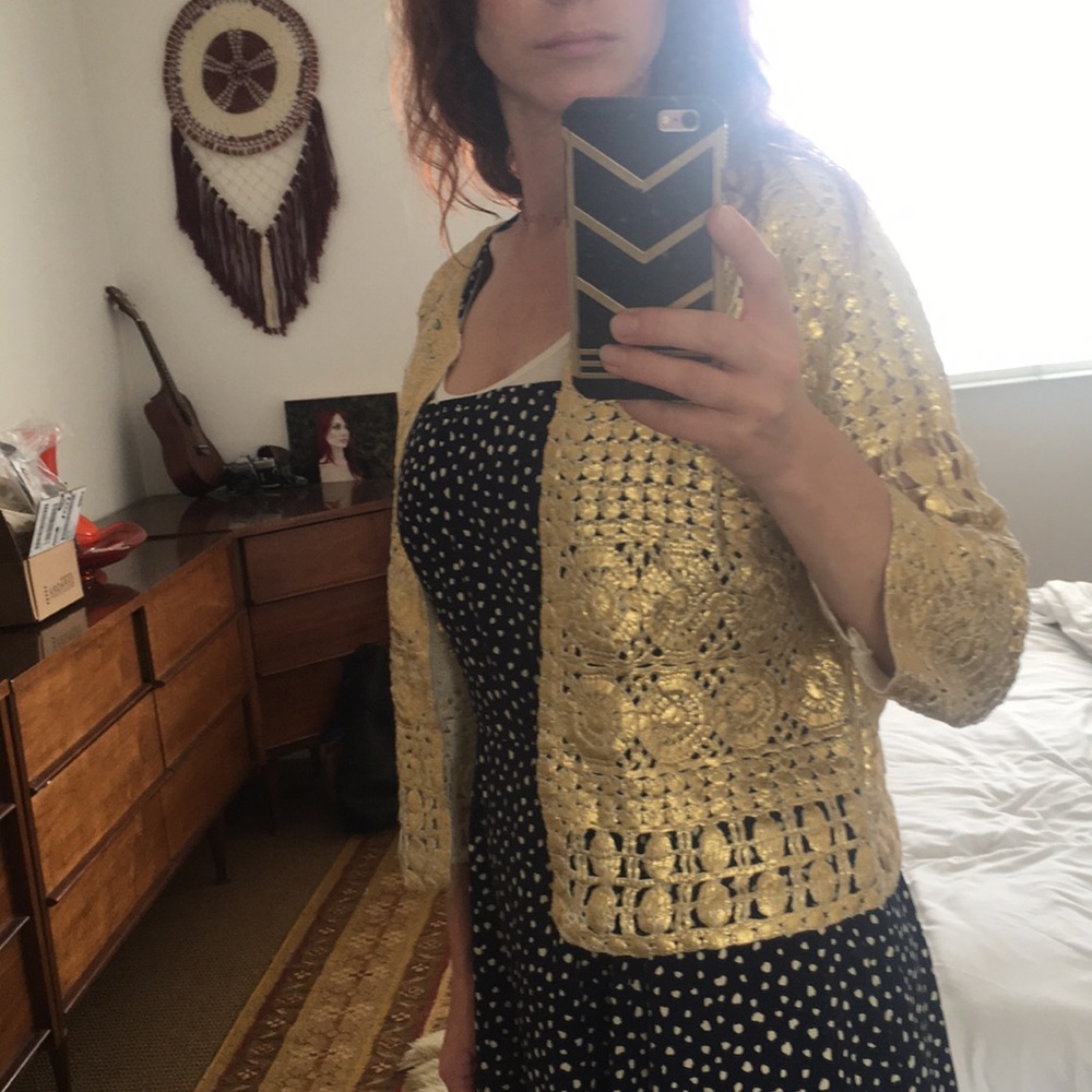 Metallic gold sweater